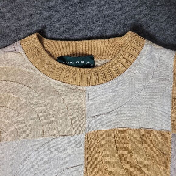 Tundra Canada Sweater Mens Size L 3D Pattern Multicolor Coogi Style Pullover - Picture 3 of 10